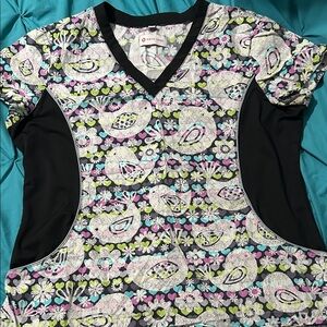 Scrub Top White Cross